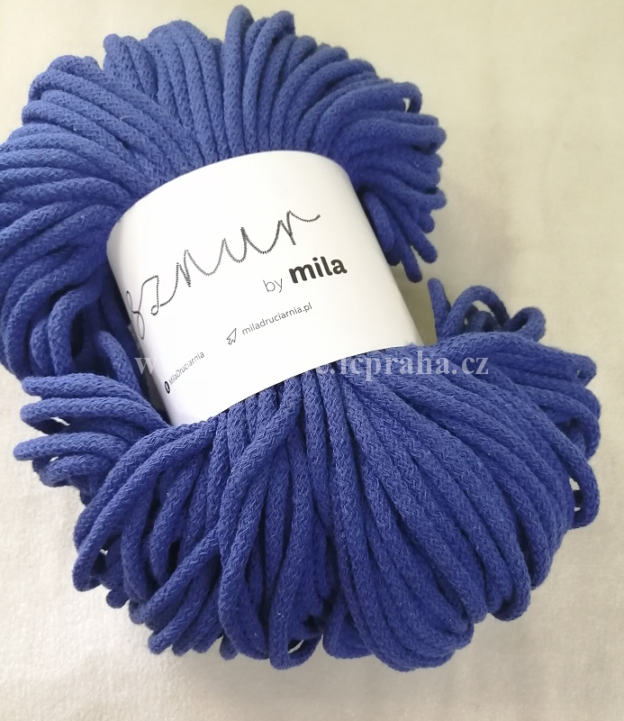 Mila šňůry bavl. 100m/5mm - Modrá tm.3828
